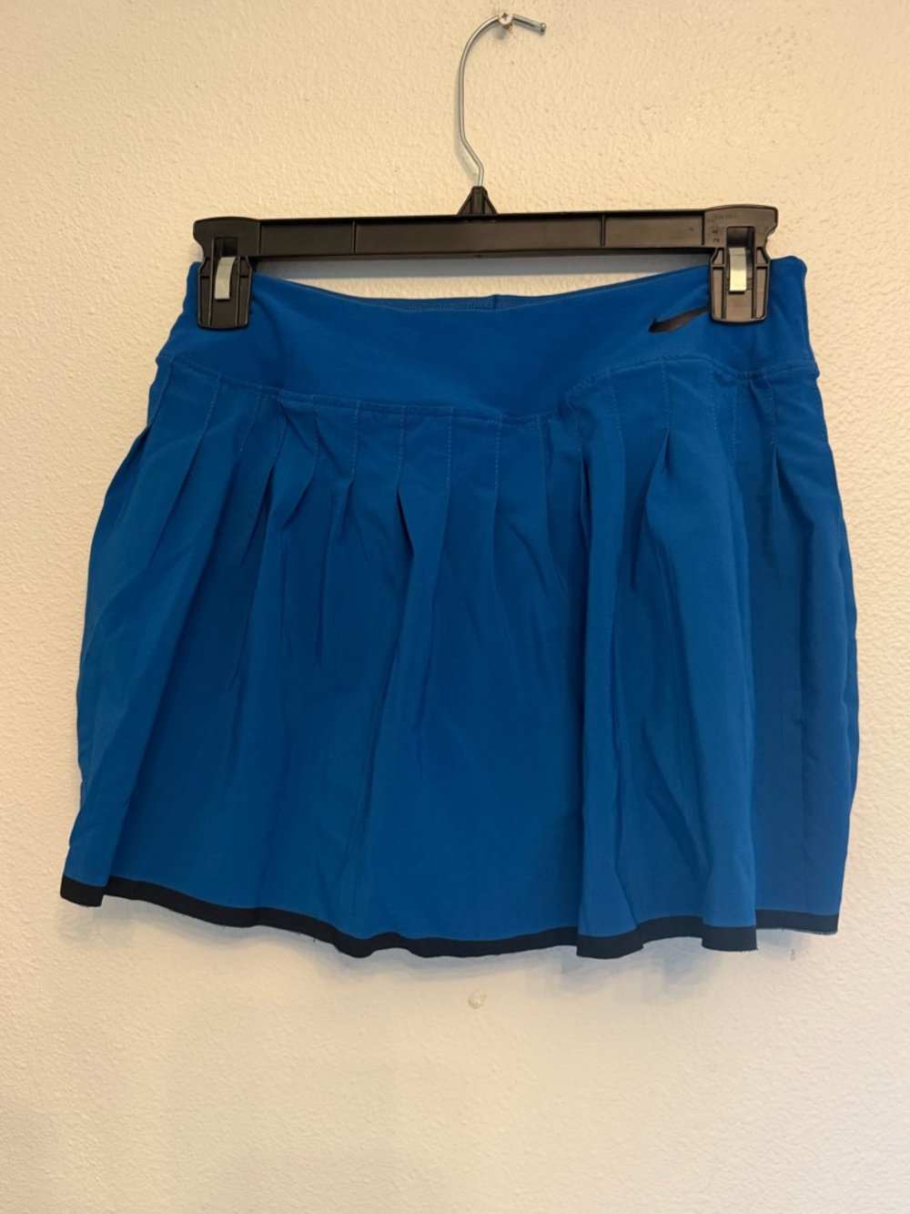 Nike Blue Pleated Skater Skirt with Black Hem Trim